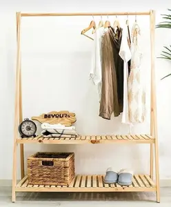 Wooden Two Shelf Hanger for Clothes Accessories