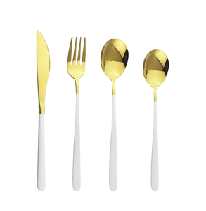 Juego de cubiertos de latón espejado, 4 Uds., último diseño, juego de cubiertos de Metal de grado alimenticio, aspecto de diseñador - Product Image 4