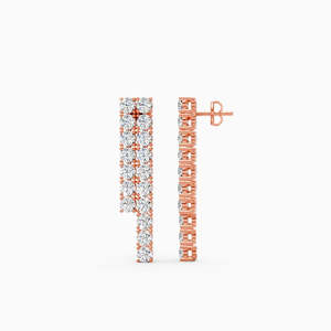 JEWELLERY PLANET Boucles d'oreilles créoles de luxe en or 10K, diamant taille coussin, sertissage clos vintage, design couronne bohème, unisexe, mariage - Product Image 3
