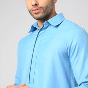 Jubba Thobe Islámica de Diseño para Hombre, Bordada en Algodón, Transpirable, Personalizable, Manga Larga, Cuello Alto, Largo hasta el Tobillo, para Eid y Ramadán - Product Image 5