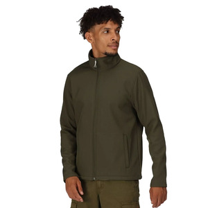 Veste Softshell d'Hiver Marron pour Homme avec Col Montant et Fermeture Éclair Logo Personnalisable Tissu en Toile Arrivée en Gros - Product Image 1