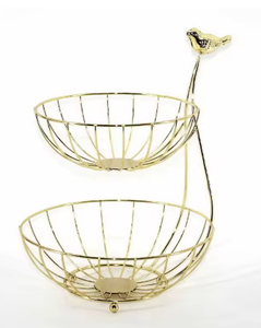 Nouvel arrivage Forme ronde Moderne Luxe Couleur argent Article de rangement Corbeille à fruits Bol Métal Fil de fer Décoration de table Personnalisée - Product Image 3