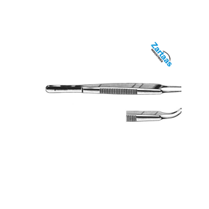 Fórceps de IRIS Stevens de acero inoxidable de alta calidad, fabricante de instrumentos quirúrgicos ligeramente curvados de 1x2 dientes de 10,5 cm - Product Image 2