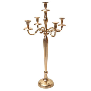 Superior Quality Best Selling Metal Aluminum <b>Candelabra</b> 5 Arms Candle Holder Tall <b>Candelabra</b> for Wedding Tabletop Decorate Gold - Product Image 1