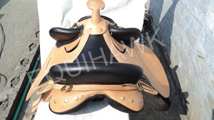 Sillín de cuero australiano de alta calidad inteligente resistente con asiento de cuero suave circunferencia de cuerno a juego y estribo en stock - Product Image 6