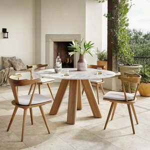 Chaise de salle à manger de couleur marron pour l'intérieur et l'extérieur - Product Image 4