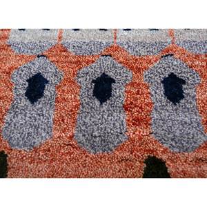 Freedom Manchaha Large Area Geometric Wool Bamboo <b>Silk</b> Rugs Hand Knotted <b>Red</b> Orange for Home Hallway-For Teens Rectangle - Product Image 2