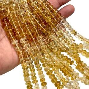 Healing Natural <b>Citrine</b> Rondelle Shape Stone Beads Necklace 8-10mm Strand Size for Gemstone Jewelry Making - Product Image 3