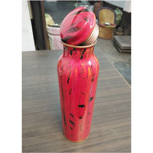 ขวดน้ำทองแดงพิมพ์ลายดีไซเนอร์รุ่นใหม่ ราคาสมเหตุสมผล ขวดน้ำทองแดงทาสีสำหรับใช้ในบ้าน - Product Image 1