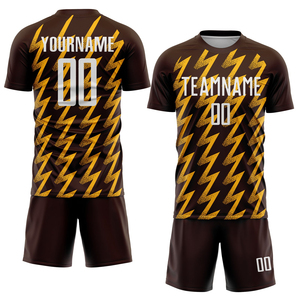 Camiseta de fútbol marrón Unisex hecha a medida, ropa de entrenamiento de fútbol de secado rápido de alta calidad, alta calidad hecha a medida - Product Image 2