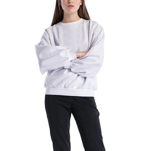 Sudaderas de mujer de color personalizado de alta calidad bordado impreso Logo diseño cuello redondo algodón polar transpirable mujeres sudaderas - Product Image 6