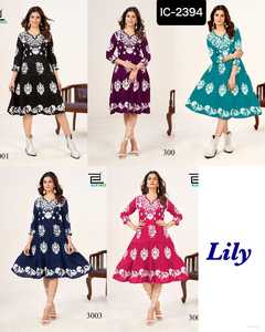 Latest Women Wear Designer Casual Wear and Festival Wear Heavy Rayon Kurtis With Mirror Work Fancy Kurtis Cotton Work Kurtis - Product Image 3