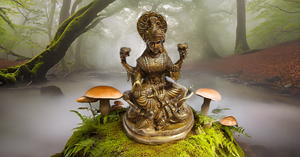 Modern Style Brass Lakshmi Statue Showpiece Gold Finish Sitting on Lotus Base for Pooja and Decor for Wedding and Diwali - Product Image 5