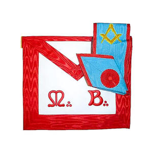 Venta al por mayor Scottish Rite AASR Blue Lodge Organist bordado collares tela de cuero duradero hecho a mano costura - Product Image 4