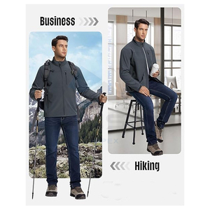 Chaqueta Softshell de poliéster Spandex para hombre, duradera, ligera, impermeable, para exteriores, con logotipo personalizado - Product Image 6