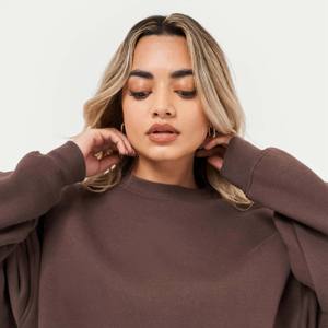 Vente en gros OEM – Nouveaux sweats à capuche et pulls molletonnés épais pour femmes, grandes tailles, style streetwear, avec impression 3D en relief, pour l'hiver - Product Image 4