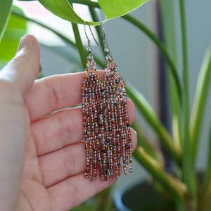 Pendientes de flecos con cuentas de colores hechos a mano, joyería de moda chapada en plata de latón para mujeres y niñas, ropa para fiesta de boda - Product Image 3