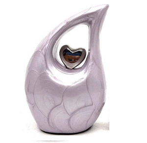 Diseño único de la mejor calidad para uso funerario Hermosa urna de cremación de metal Gota de lágrima con acabado de esmalte rosa - Product Image 3
