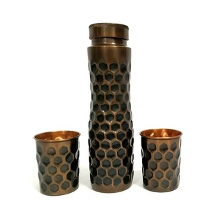 ขวดเพชรพร้อมแก้วทองแดงบริสุทธิ์ดีไซน์โบราณสีดำออกซิไดซ์มาใหม่ - Product Image 1