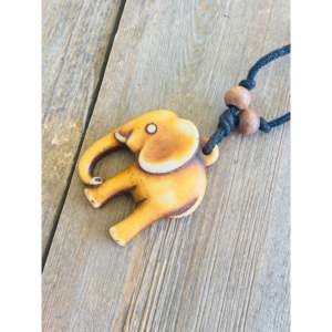 Handmade Wooden <b>Elephant</b> Necklace Cute Wood Jewelry <b>Gift</b> <b>for</b> <b>Her</b> - Product Image 4