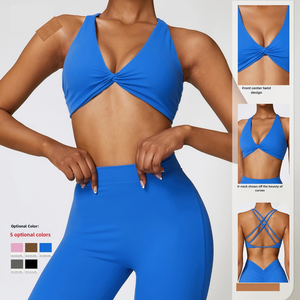 QUICK DRY Nueva llegada Venta caliente Ejercicio Transpirable Fitness Top Seamless Gym Cross Back Sports Yoga Sports Bra - Product Image 4