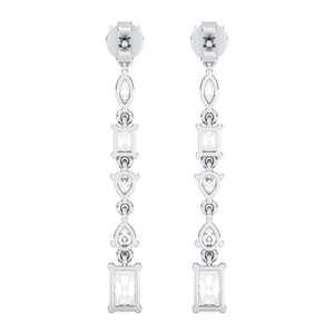 REYES-Boucles d'oreilles pendantes en Moissanite de 2.81 carats, en or 14 carats, coupe rayonnante, cadeau de mariage élégant pour les femmes, bijoux fins pour les fêtes. - Product Image 6
