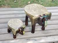 Tabouret éléphant en bois moderne fait main avec finitions en laiton, table d'appoint décorative traditionnelle du Rajasthan peinte à la main |   Ethnique