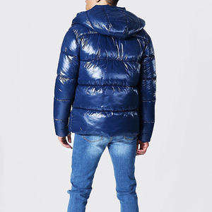 Lightweight <b>Thin</b> Men's <b>Waterproof</b> Windproof Reversible Hooded Nylon Puffer <b>Jacket</b> Front Winter Outdoor Stylish Streetwear - Product Image 4