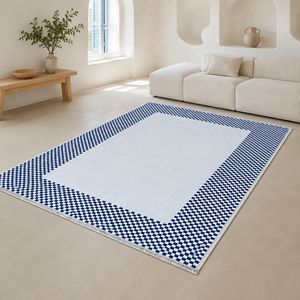 Netline Home Detailed Geometry Deep Blue <b>Washable</b> <b>Rug</b> - Product Image 2
