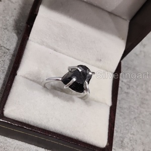 Joyería de piedra en bruto, anillo para mujer, granate Natural, piedra preciosa cruda, piedra natal de enero, banda de punta de Navidad, anillo de Plata de Ley 925 - Product Image 3