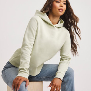 Haute demande personnalisé ivoire femmes goutte épaule Micro Logo essentiel à capuche Anti-rides et respirant sweats à capuche vierges pour les femmes - Product Image 1