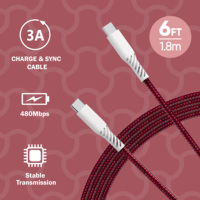Câble de charge rapide USB-C 60W coloré certifié MFI pour appareils iOS, ordinateurs, gaine en nylon, boîtier en PVC Dragon Skin, tressé