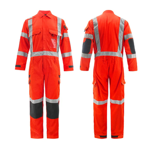 ชุดทำงานสะท้อนแสง ระบายอากาศ ทนไฟ มองเห็นได้ชัดเจน 2 ชิ้น ผลิตจากโพลีเอสเตอร์ ชุดยูนิฟอร์มนิรภัย รับผลิตตามแบบ (OEM) - Product Image 5