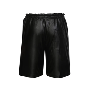 Custom <b>Men</b> Street Style Summer Drawstring <b>Short</b> Embroidered Pu Leather Baggy Cargo <b>Shorts</b> <b>Knee</b> <b>Length</b> <b>Men's</b> <b>Shorts</b> - Product Image 3