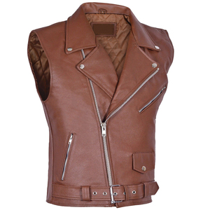 Chaleco de Cuero Auténtico Personalizado para Motociclistas, Chaqueta de Cuero para Motociclismo, Carreras de Autos, Ropa para Motociclistas de Calle - Product Image 3