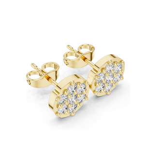 Boucles d'oreilles en grappe de diamants 0,73 CT, diamants de laboratoire en or 18 carats, 14 carats, 10 carats et argent 925, or rose, or jaune, or blanc - Product Image 5