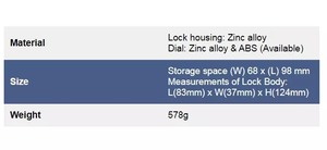 Wall Mounted Zinc Alloy & Steel Combination <b>Lockbox</b> Password Key Safe Storage Box for Indoor/Outdoor Use - Product Image 2