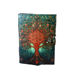 Diario de cuero Tree of Life-Libro de hechizos sin forro en blanco para mujeres, libro de sombras Wicca, cuaderno de escritura de brujería - Product Image 1