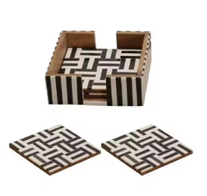 ถาดรองแก้วถ้วยชาแบบฝังกระดูกดีไซน์ไม่เหมือนใครหรูหราสำหรับแผ่นกาแฟบนโต๊ะอาหารและคอลเลอร์จากโรงงานเวียดนามด้วยงานฝีมือช่างฝีมือ - Product Image 3