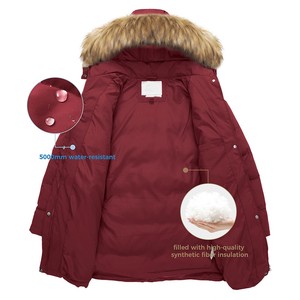 Chaqueta Larga Acolchada para Mujer, Ultra Cálida e Impermeable, con Capucha y Relleno de Poliéster, Abrigo de Invierno - Product Image 5