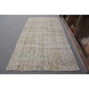 Vintage 3X6 pieds Beige turc laine tapis fait à la main classique grande surface Rectangle abstrait Patchwork motif Latex pour une utilisation dans le couloir - Product Image 2