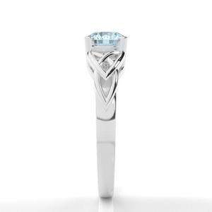 แหวนพลอยอะความารีนแบบคลาสสิกดีไซน์คลาสสิกสีทองแบบคลาสสิกมีระดับตัดกลม - Product Image 3