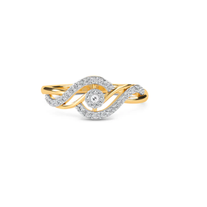 Bague tourbillon en or unique avec diamants éblouissants et une finition bicolore parfaite pour les fiançailles et les célébrations - Product Image 1