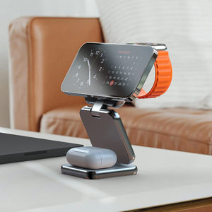 Support de chargeur sans fil magnétique pliable 3 en 1 pour IPhone 16 15 14 AirPods 3/2/<span class=keywords><strong>Pro</strong></span> Watch Series-Alliage d'aluminium 10W - Product Image 5