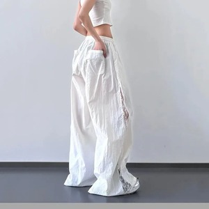 Vintage Cargo Causal Baggy Wide Leg Pants for <b>Women</b> Female Fashion Patchwork Lace Parachute <b>Trousers</b> <b>Summer</b> Streetwear - Product Image 6