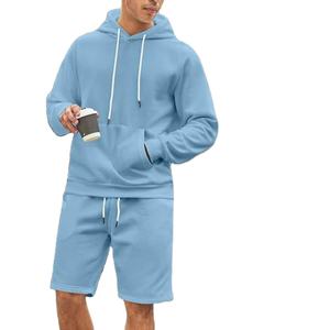 Best Quality <b>Men's</b> Hoodies <b>Short</b> Set Color <b>Long</b> Sleeve Street Wear With Customized Logo Hoodie And <b>Short</b> Set's 2025 - Product Image 2