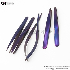 Pinzas para Cejas con Punta Inclinada de Plasma Morado, Acero Inoxidable, Empaque Personalizado, Nuevo Estilo, Gran Demanda - Product Image 2