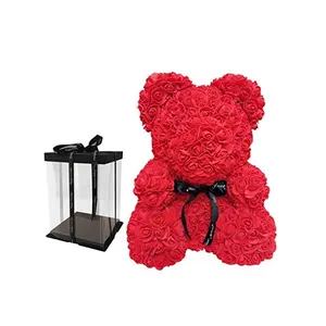 Dernière Collection Ours en peluche rose 25cm avec coeur blanc Beau coeur Ours rose pour cadeau