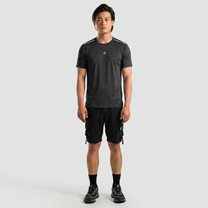 เสื้อยืด 21 Tee by Gain ผ้าถักน้ำหนักเบา โพลีเอสเตอร์ 100% พิมพ์ลายกราฟิก น้ำหนักมาก เหมาะสำหรับออกกำลังกาย สีดำ - Product Image 4