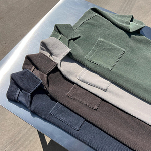 OEM ropa de hombre personalizada verano logotipo personalizado conjuntos de pana Casual manga corta botón Color sólido pantalones cortos y camisa conjunto para los hombres - Product Image 4